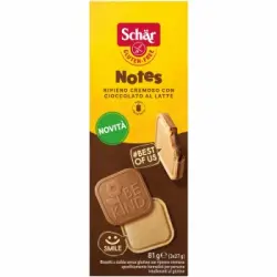 Galletas con relleno cremoso Notes Schär sin gluten 81 g.