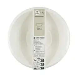 Set 10 Boles de Caña de Azúcar 500 ml CARREFOUR HOME - Blanco