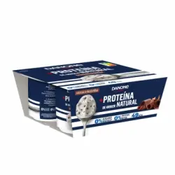 Yogur desnatado proteína natural stracciatella Danone sin gluten pack de 4 unidades de 100 g.