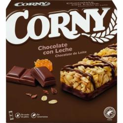 Barritas de cereales con chocolate y leche Corny pack 6 unidades de 25 g.