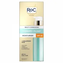 Crema facial hidratante SPF30 con ácido hialurónico Hydrate + Plump Multi Correxion RoC 50 ml.