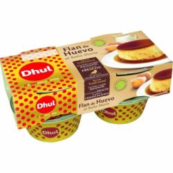 Flan de huevo al baño María Dhul sin gluten pack de 4 unidades de 110 g.