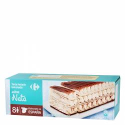 Tarta helada laminada de nata Carrefour 525 g.