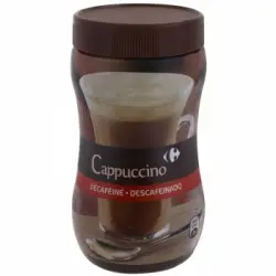 Café soluble cappuccino descafeinado Carrefour 250 g.