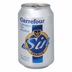 Cerveza Carrefour sin alcohol lata 33 cl.