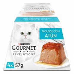 Comida húmeda sabor atún para gato adulto Purina Gourmet 4x57 g.
