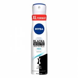 Desodorante en spray Black&White Invisible Fresh Nivea 250 ml.