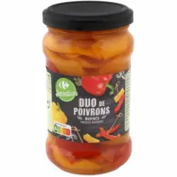 Duo de pimientos rojos y amarillos marinados Sensation Carrefour 185 g.