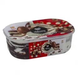 Helado de chocolate blanco con salsa de chocolate y avellana Ebbany Quality Product 600 g.