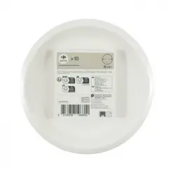 Set 10 Platos de Caña de Azúcar 18 cm CARREFOUR HOME