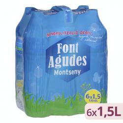 Agua mineral Font Agudes grande 6 botellas X 1.5 L