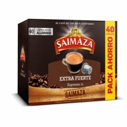 Café extra fuerte en cápsulas Saimaza compatible con Nespresso 40 unidades de 5,2 g.