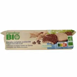 Galletas Digestive de avena con chocolate con leche Carrefour Bio 200 g.