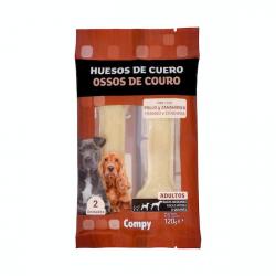 Huesos de cuero con pollo y zanahoria Compy perro adulto Paquete 0.12 kg