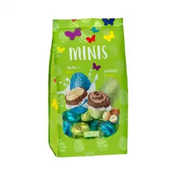Huevos de chocolate con leche Minis relleno cremoso y cereales Pascua Hacendado Paquete 0.15 kg