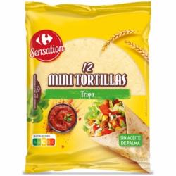 Mini tortillas de trigo Carrefour Sensation sin aceite de palma 12 ud.