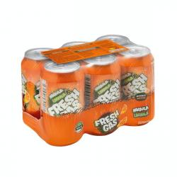 Refresco de naranja Hacendado fresh gas 6 latas X 330 ml