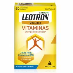 Vitaminas Vitalidad con jalea real y coenzima Q10 Leotron sin gluten sin lactosa 30 ud.
