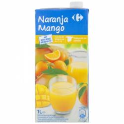 Bebida de naranja y mango Carrefour sin azúcar añadidoes brik 1 l.