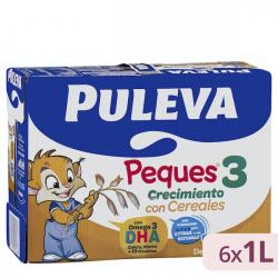 Preparado lácteo crecimiento con cereales Peques 3 Puleva 6 bricks X 1 L