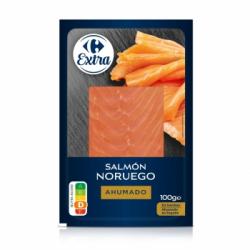 Salmón ahumado noruego Extra Carrefour 100 g.