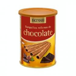 Barquillos rellenos de chocolate Hacendado Bote 0.2 kg
