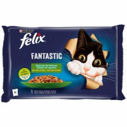 Gelatina selección con verduras para gatos Felix Fantastic Purina 4x85 g