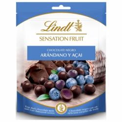 Grageas de chocolate negro rellenas de arándanos y açai sensation fruit Lindt 150 g.