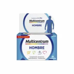 Multivitamínico y multimineral en comprimidos Hombre Multicentrum sin gluten 30 ud.