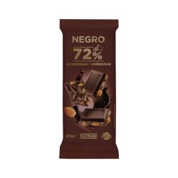 Chocolate negro 72% de cacao Hacendado con almendras enteras Tableta 0.2 kg