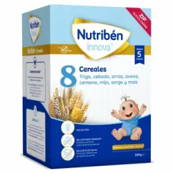 Papilla infantil desde 5 meses 8 cereales sin azúcares añadidos Nutribén Innova sin aceite de palma 600 g.