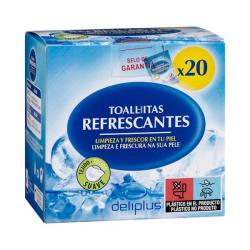 Toallitas refrescantes Deliplus monodosis Caja 1 ud