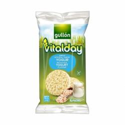Tortitas de arroz integral sabor yogur Vitalday Gullón sin gluten 125 g.