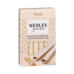 Barquillos grandes con chocolate blanco Neules Hacendado Caja 0.14 kg