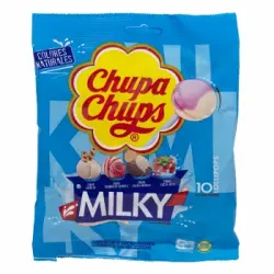 Caramelos con palo Milky Chupa Chups sin gluten 120 g.