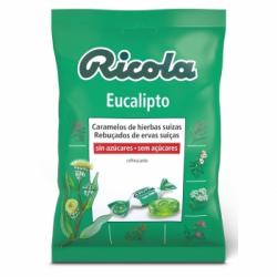 Caramelos sabor eucalipto sin azúcar Ricola sin gluten y sin lactosa 70 g.