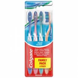 Cepillo de dientes medio refresca el aliento Triple Action Colgate 4 ud.