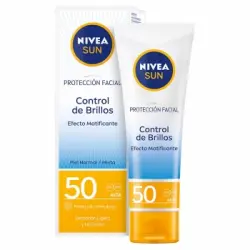 Crema protección facial control de brillos efecto matificante FP50 Nivea Sun 50 ml.