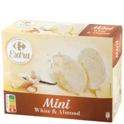 Mini bombón helado chocolate blanco almendrado Extra Carrefour 8 ud.