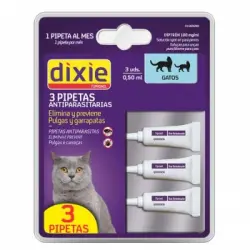 Pipetas antiparasitarias gato fipronil Dixie 3X0,50 ml