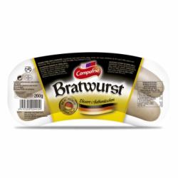 Salchichas alemanas cocidas tipo Bratwurst Campofrío sin gluten 260 g.