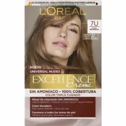 Tinte permanente sin amoniaco no 7U rubio universal Excellence Creme L'oreal Paris 1 ud.