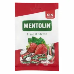 Caramelos sabor fresa y menta Mentolín sin gluten y sin lactosa 100 g.