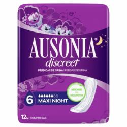 Compresas para incontinencia de orina maxi night Discreet Ausonia 12 ud.