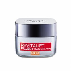 Crema rellenadora intensiva antiedad SPF 50 Revitalift Filler L'Oreal Paris 50 ml.