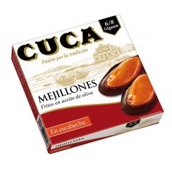 Mejillones en escabeche con aceite de oliva Cuca sin gluten y sin lactosa 69 g.