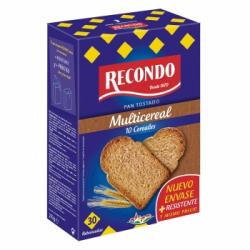 Pan tostado fibra con 10 cereales Recondo 270 g.