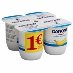 Yogur de plátano Danone sin gluten pack de 4 unidades de 120 g.