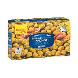 Aceitunas manzanilla rellenas de anchoa Hacendado 3 botes X 0.15 kg