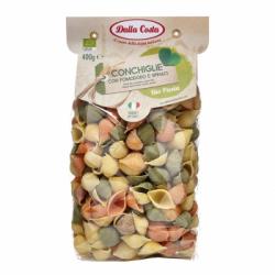 Conchas con pomodoro y espinacas ecológicas Dalla Costa 400 g.